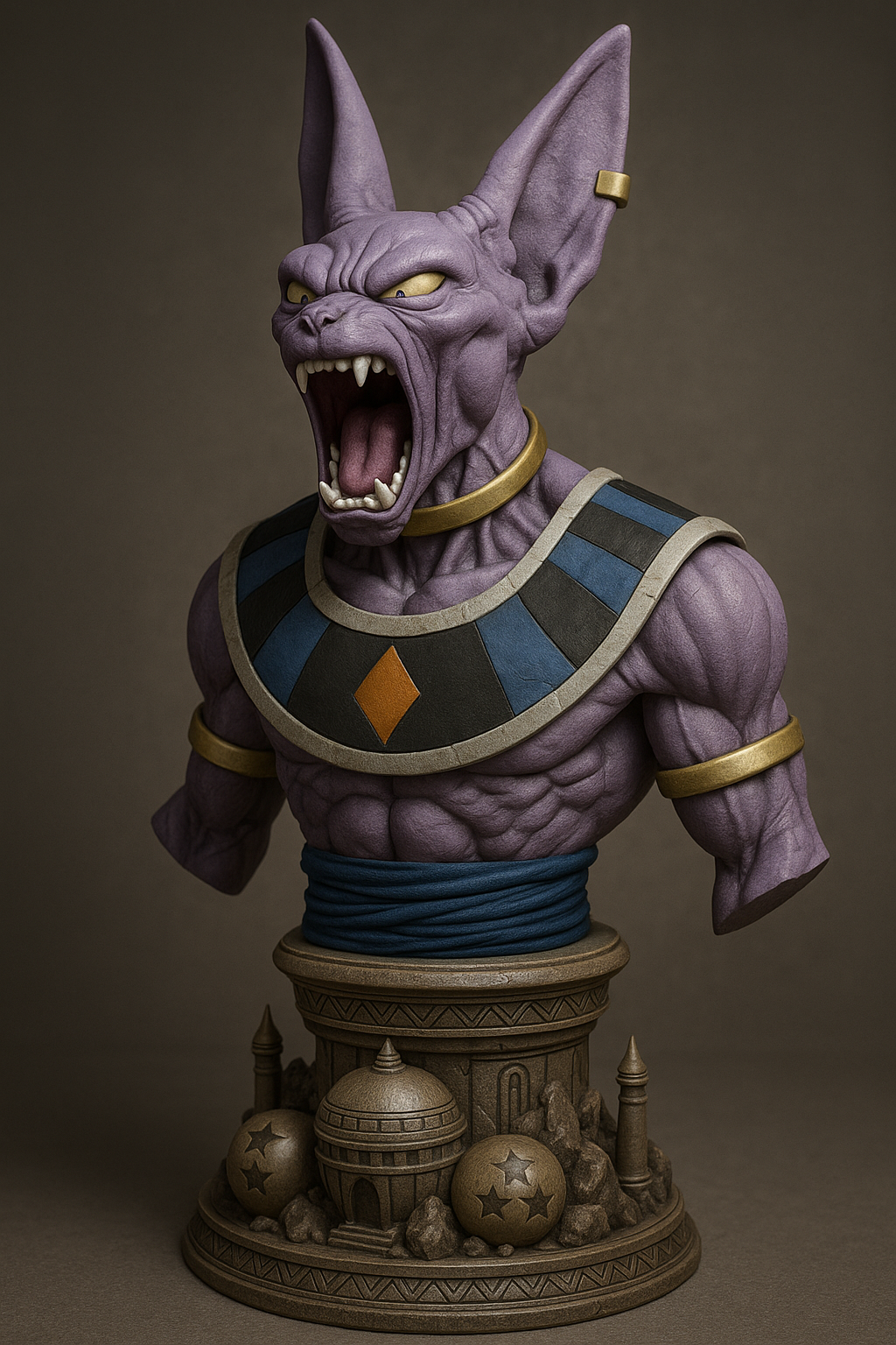 Buste spectaculaire de Beerus – Dieu de la Destruction (Dragon Ball)